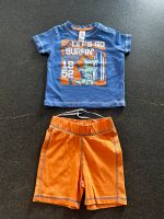 Sommer-Set T-Shirt kurze Hose Größe 68 blau orange Baby Club Bielefeld - Schildesche Vorschau