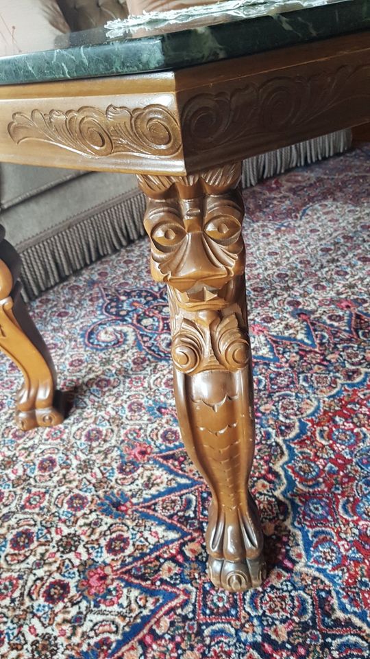 Wohnzimmertisch Tisch rustikal antik Holz Marmor in Urmitz