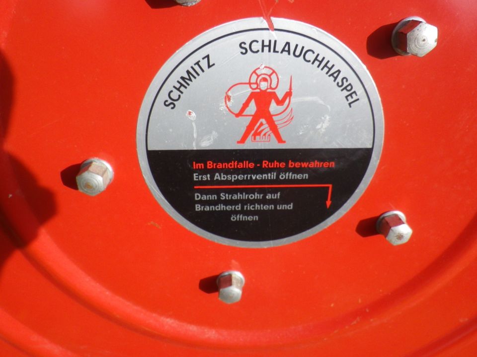 Schmitz Schlauchhaspel mit ca. 40m 1" Zoll Schlauch Feuerwehr in Dallgow