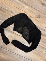 Süßes Crop-Top / Shirt mit Löchern / Netz bauchfrei in schwarz Bayern - Frensdorf Vorschau