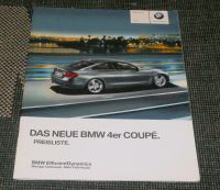 Preisliste DAS NEUE BMW 4er Coupe 2013 Hessen - Reiskirchen Vorschau