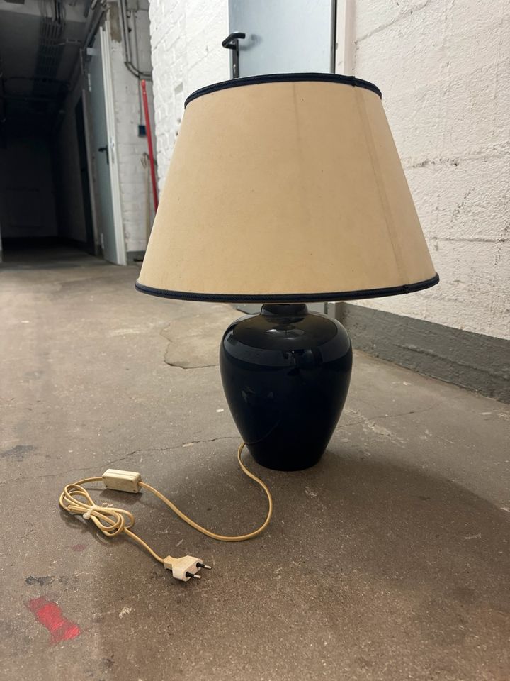 Tischlampe, Lampe, Nachttischlampe vintage retro dunkel blau in Köln