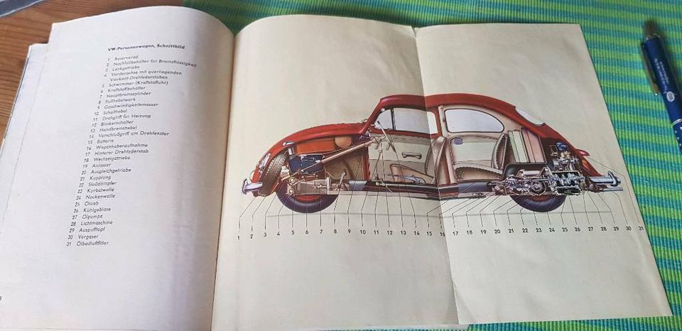 VW Käfer Limo+Cabrio 1961er Betriebsanleitung in Dortmund