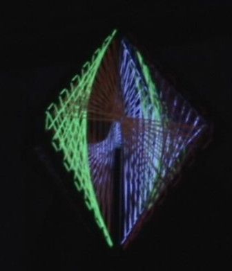 UV-aktive Raute multicolour 44x44x42,5cm Goa Schwarzlicht Deko in Waakirchen