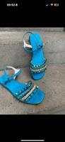 Neue flache Sandalen mit Riemchen Deko Espadrilles Sommer bunt Nordrhein-Westfalen - Elsdorf Vorschau