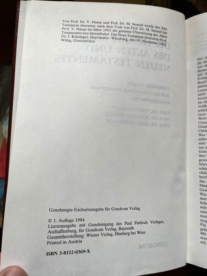 Die heilige Schrift Gondrom Erstausgabe 1984 in Haßloch