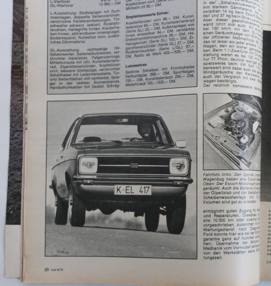 Ford ESCORT 1975 Literaturpaket 3 Hefte mot auto-journal u.a. in Neu Wulmstorf