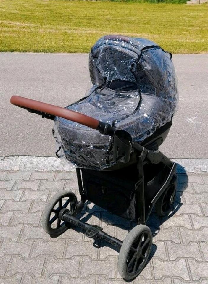 Kinderwagen Babyschale Buggy Knorr Milos Wickeltasche Grau in Traitsching