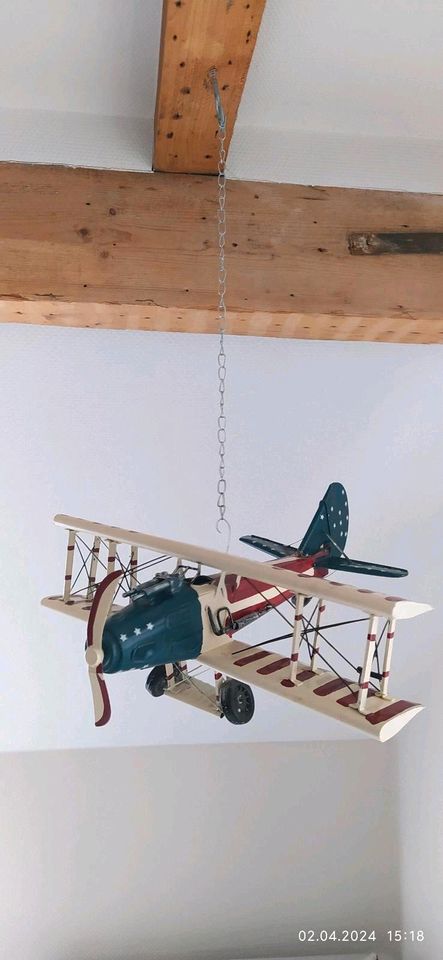 Vintage-Metall-Flugzeug von Maison du Monde in Solingen