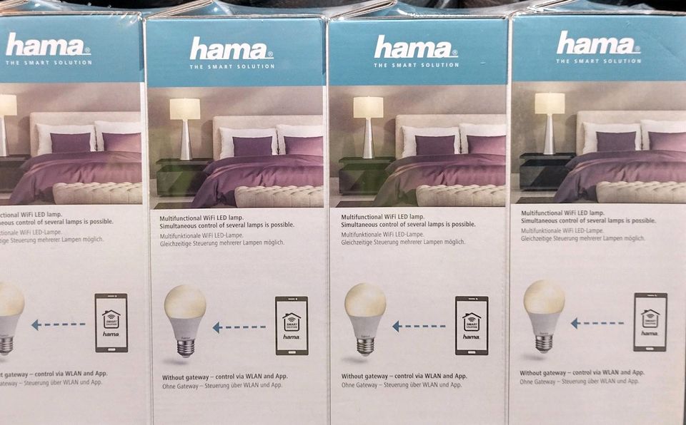 4 Stk Hama WiFi WLAN LED Lampe E27 Gewinde 10 Watt Alexa OK Googl in Warendorf