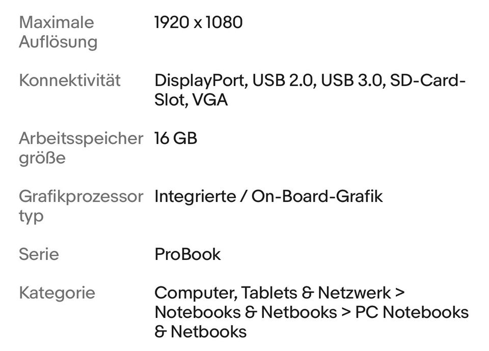 HP 650 Laptop 1TB ssd 16 GB RAM !!! in Niederkassel