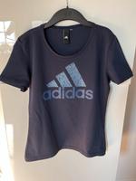 Adidas T-Shirt, Größe S, blau mit Aufdruck Saarland - Nalbach Vorschau