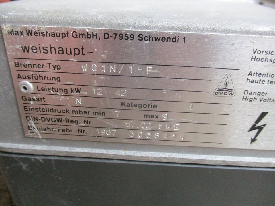 Gas-Gebläsebrenner Weishaupt WG1N/1-F in Bruchhausen-Vilsen