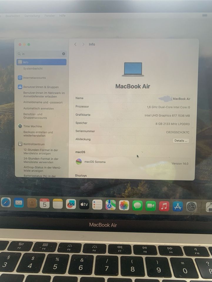MacBook Air (Retina, 13-inch, 2018) Grau 128 GB in Frankfurt am Main