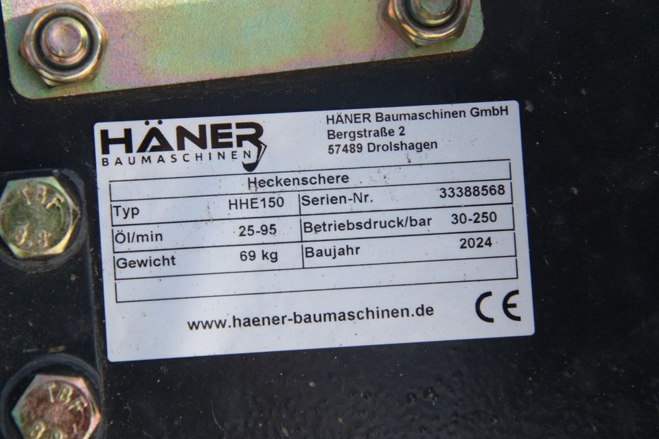 hydraulische Heckenschere Bagger Häner HHE 150 neu in Billerbeck