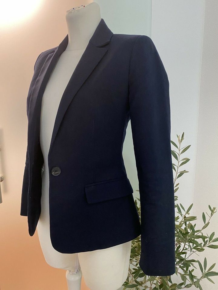 MANGO Damen Anzug Blazer Jackett Größe 34 XS dunkelblau in Mögglingen