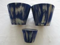 Übertopf Blumentopf Toskana-Keramik blau silber Baden-Württemberg - Winnenden Vorschau