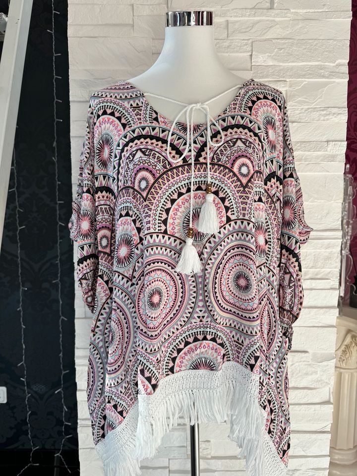 H&M Sommerkleid Kleid Strandkleid Poncho bunt in Bebra