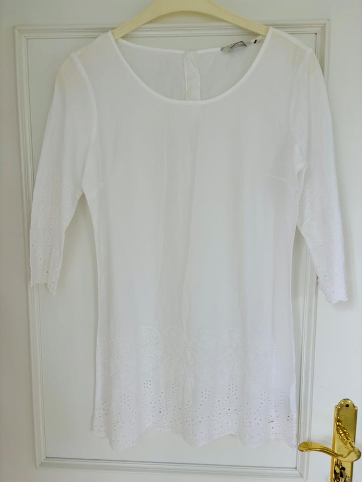 TOM TAILOR Bluse Hemd Blusenshirt weiß mit Stickerei Gr.M in Dreieich