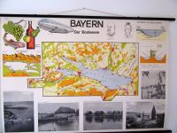 Große Schulkarte Karte Bayern Bodensee 70er Jahre Vintage Baden-Württemberg - Weil am Rhein Vorschau