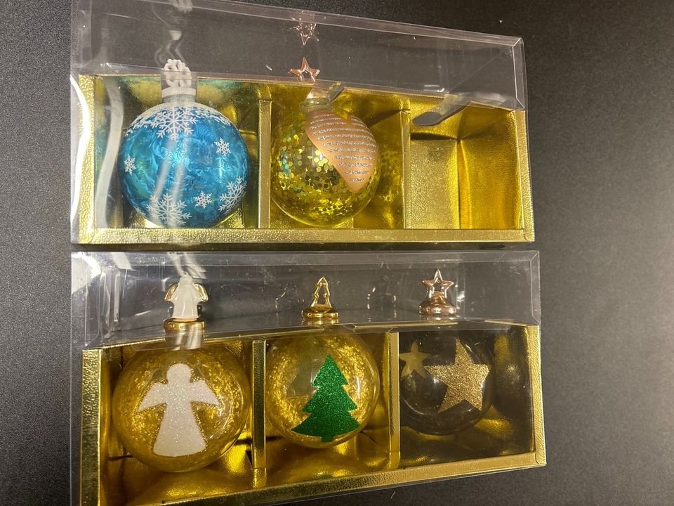 5 Christbaum Kugeln Glas in Friedrichsthal