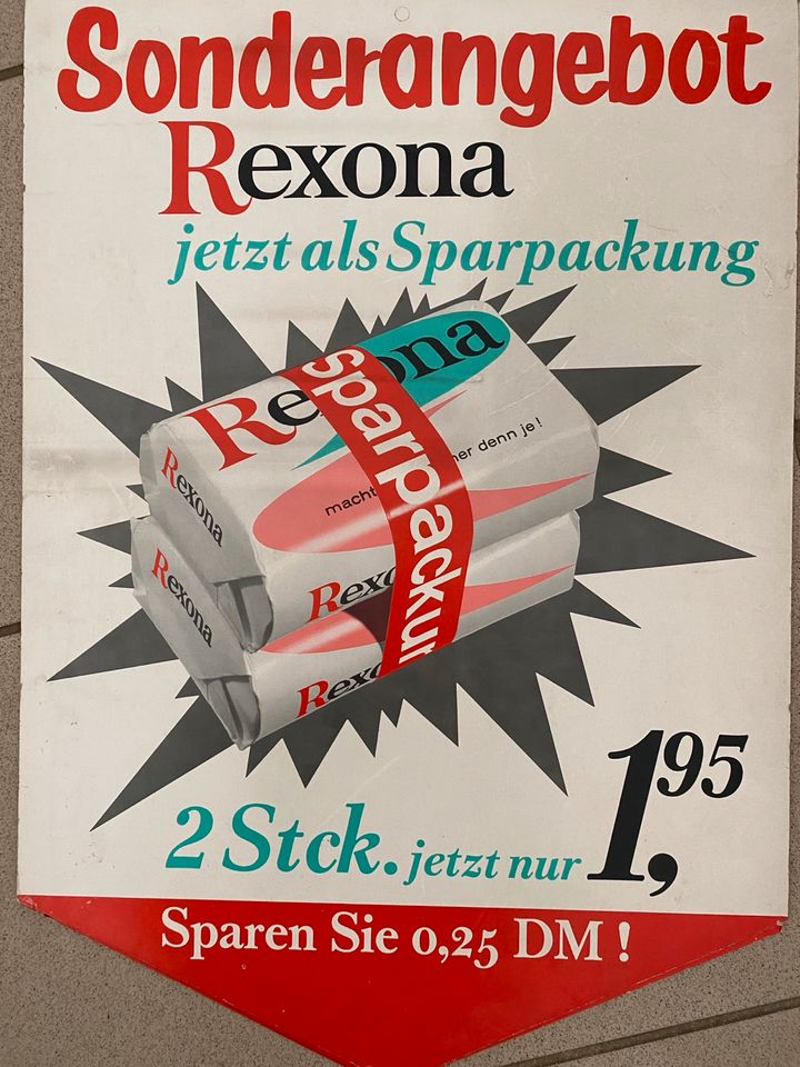 Rexona Seife Werbeplakat aus DM  Zeiten Retro in Liebenau