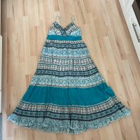 Maxi Kleid weiß blau, türkis Boho hippie lang Ethno Sommer weit Düsseldorf - Oberbilk Vorschau