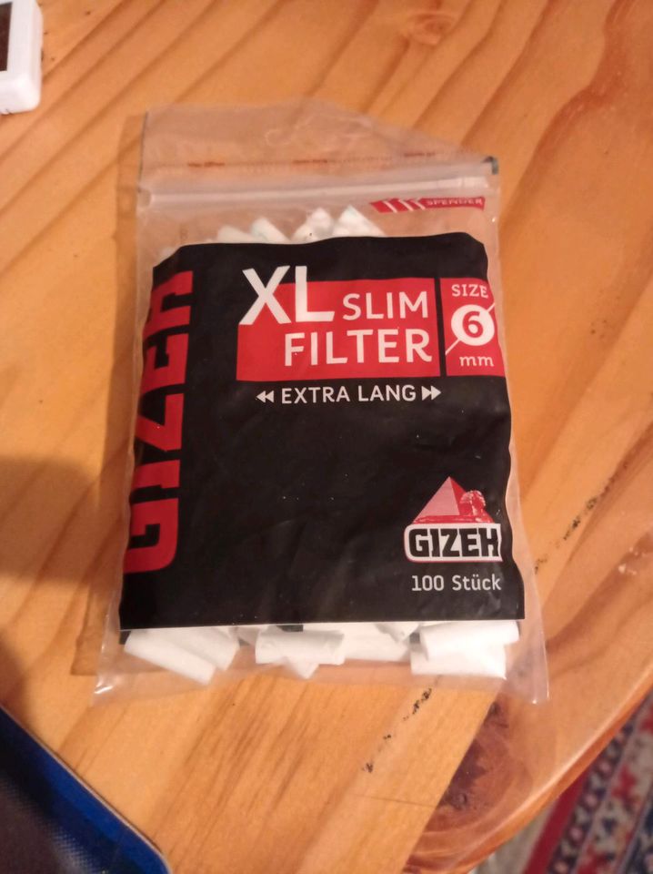 XL Slim Filter 100 Stück Gizeh extra lang 6mm Zigaretten Filter in Ravensburg