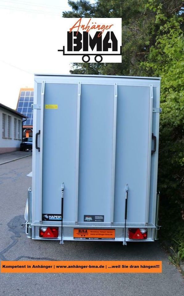 Hapert Sapphire Kofferanhänger 2700kg 305x150x180 mit Rampe GRAU in Mühlhausen im Täle