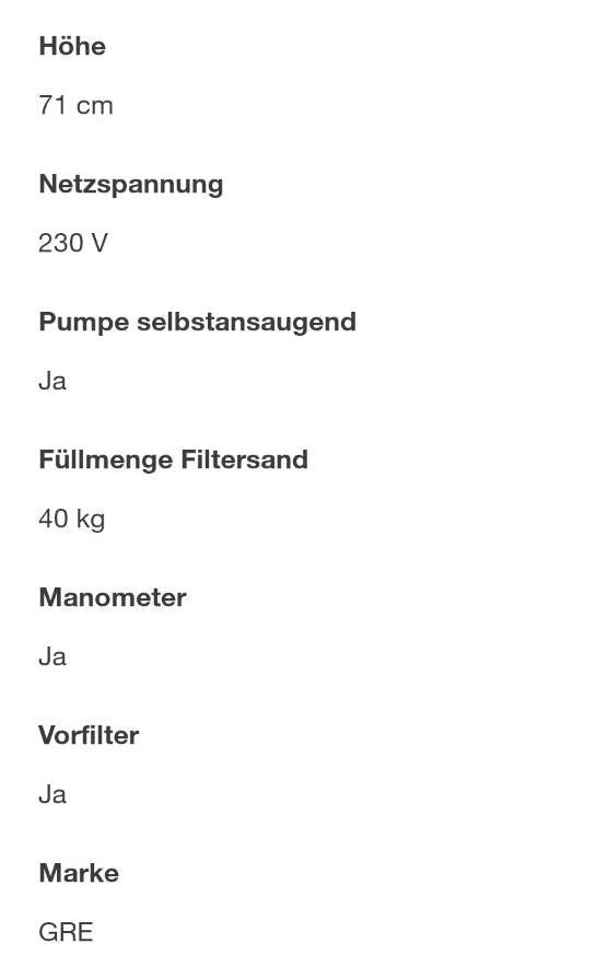 Sandfilteranlage Pumpe  gre 6m3 Std Pool bis 30.000l in Beckingen