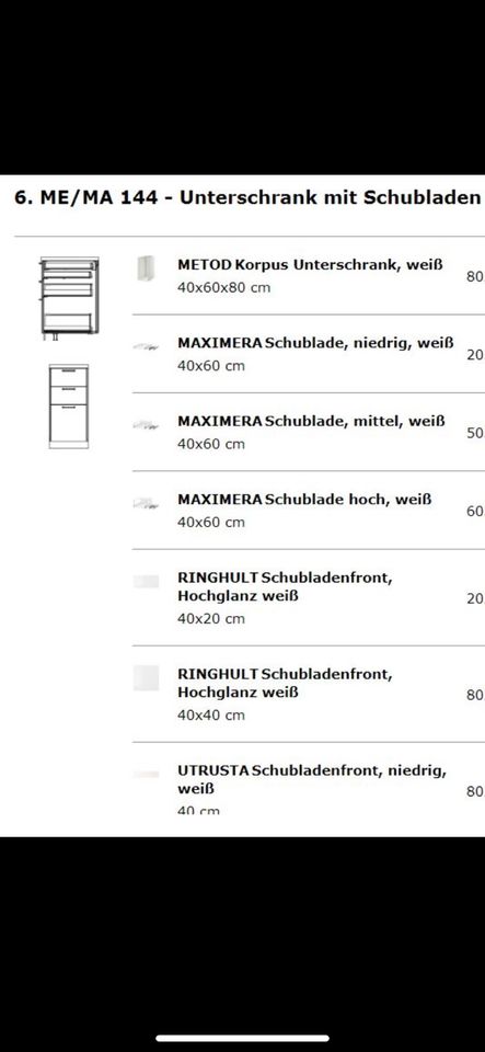 Küche L-Form Ikea Metod in Wermelskirchen