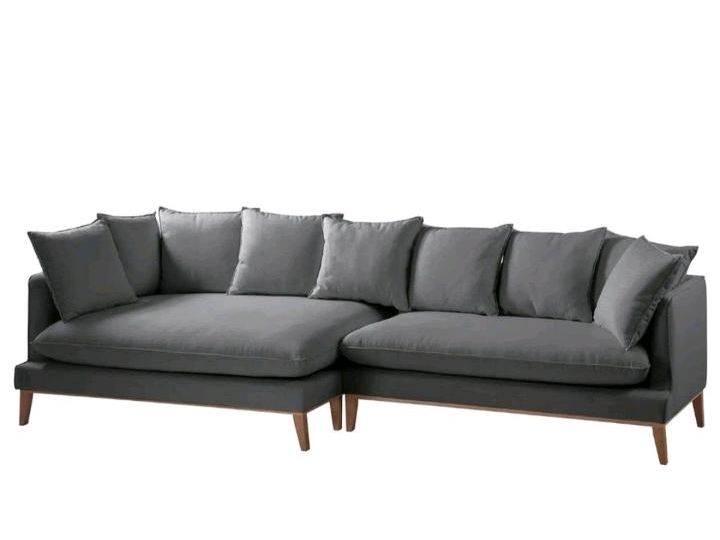 Couch Sofa Ecksofa Skandi Skandinavisch Holzfüße grau groß in Norderstedt