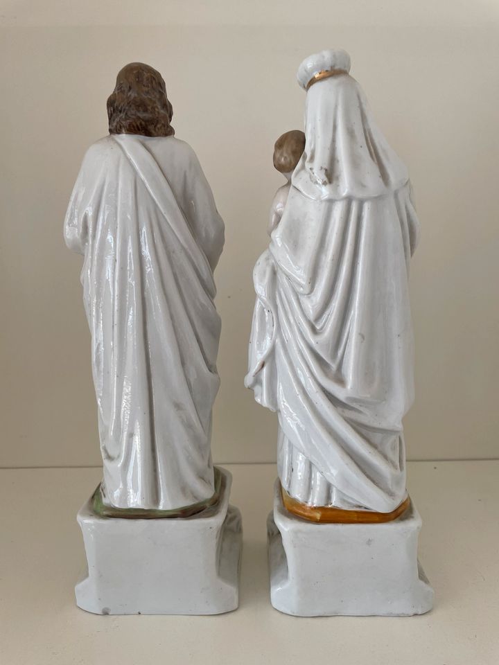 Heiligenfiguren aus Porzellan, Maria mit Kind, Jesus/Josef (?) in Prüm