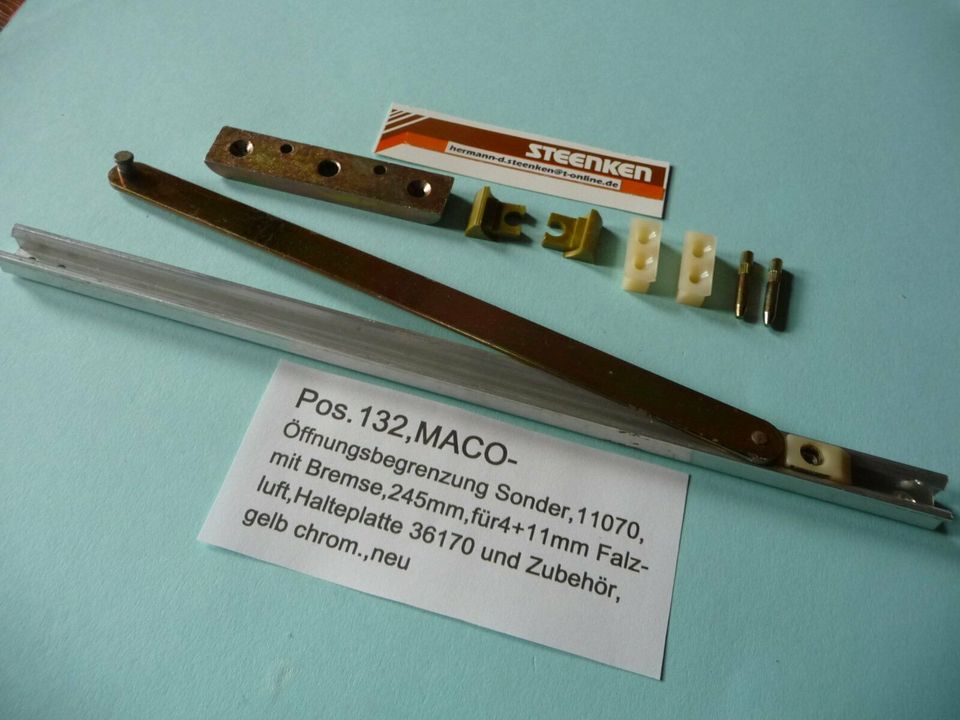 MACO-Öffnungsbegrenzung mit Bremse 245mm 11070+Halteplatte36170+Z in Ritterhude