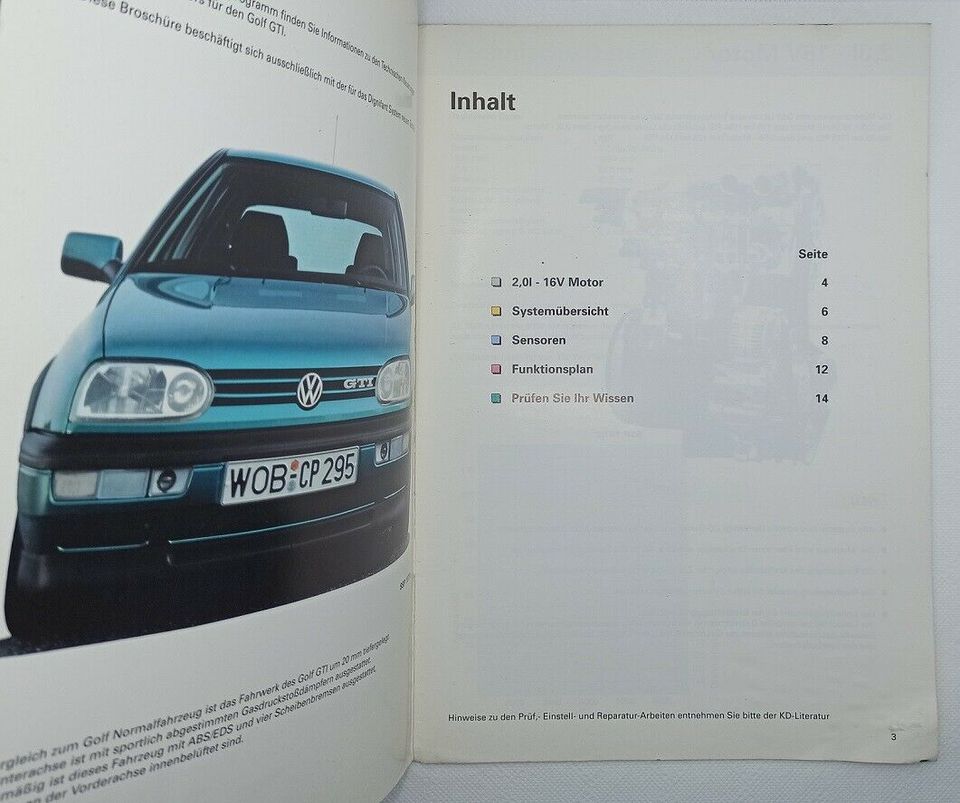 VW Golf GTI 2,0l 16V Motor, Motormanagement Digifant Heft in Dautphetal