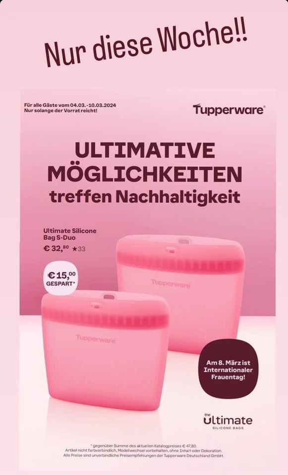 Tupperware Ultimate Silikon Bag S Duo in Sohren Hunsrück