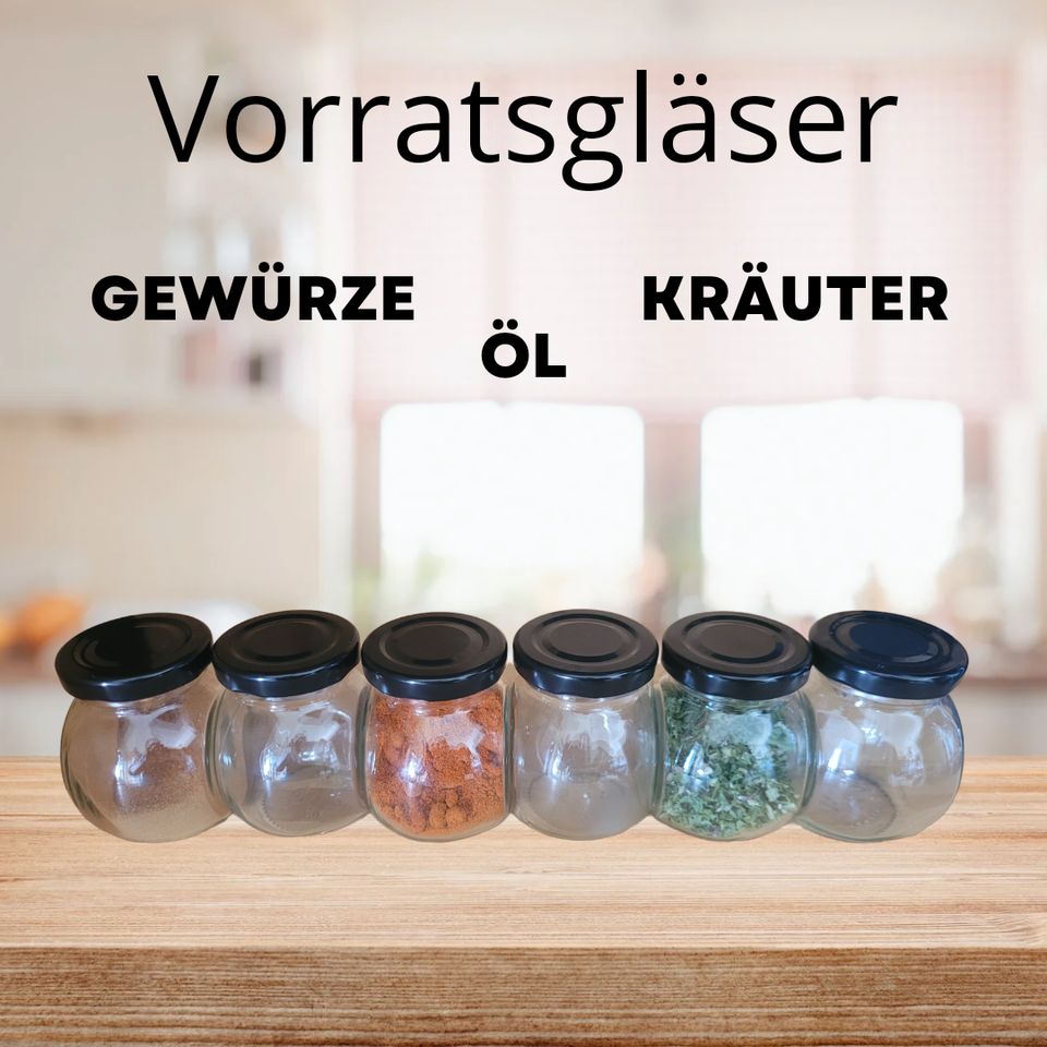 1 EUR: 5x Vorratsglas Bonbonglas 130ml Gewürze Kräuter Öl, Deckel in Augustdorf