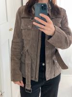 Zara Lederjacke Wildleder 1x getragen taupe S 36 Baden-Württemberg - Altdorf Vorschau