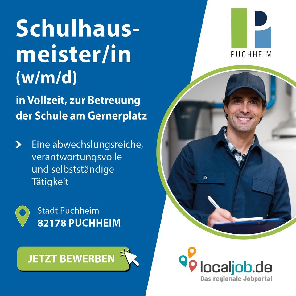 Schulhausmeister/in (w/m/d) in Puchheim gesucht | www.localjob.de in Puchheim