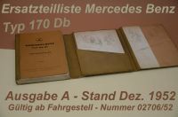 Original Ersatzteilliste Mercedes Typ 170 Db Ausgabe A Dez 1952 Köln - Porz Vorschau