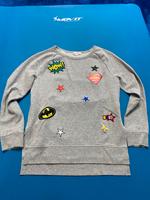 GAP Pullover Handmade Patch Grau Superhero Batman Wow Superman Kr. München - Unterschleißheim Vorschau