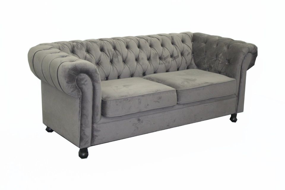 Sofa Chesterfieldoptik 2-Sitzer Silber Grau Barok Couch in Herford