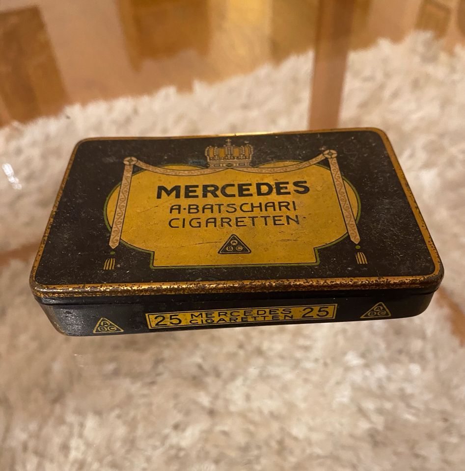 Alte Blechdose MERCEDES A. Batschari Cigaretten ABC 11 x 7 cm in Neustadt b.Coburg