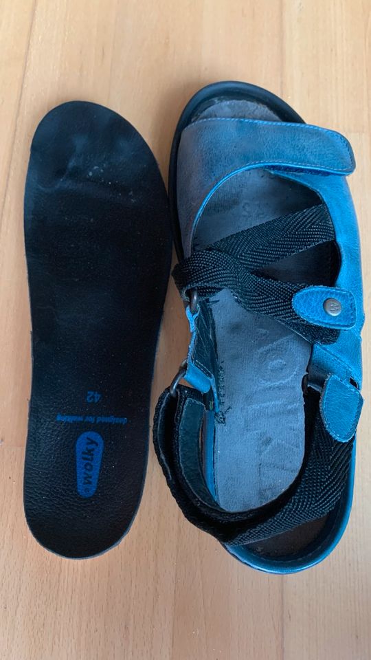 Bequeme Sandalen Sandaletten Wolky blau türkis 42 Einlagen in Borchen