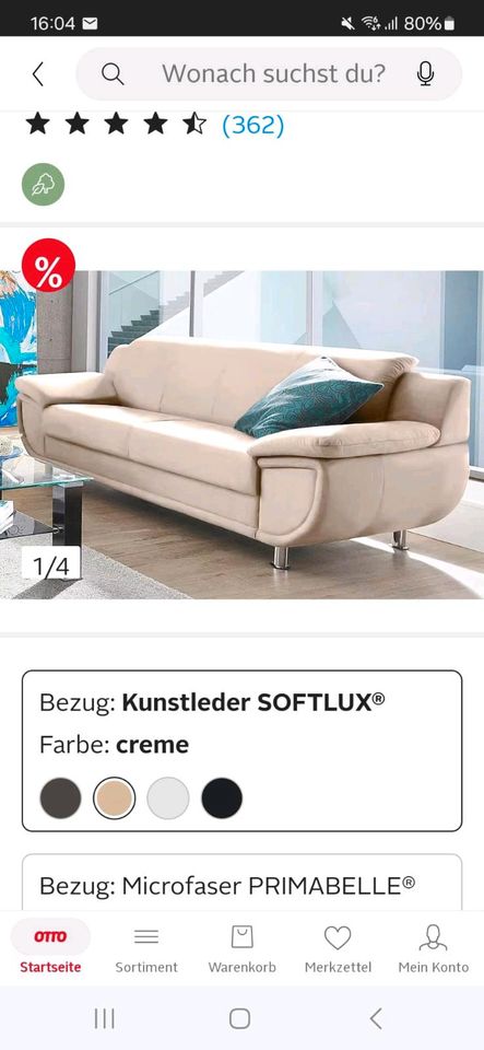 Sofa dreisitzer mit extrabreiten Sessel in Chemnitz