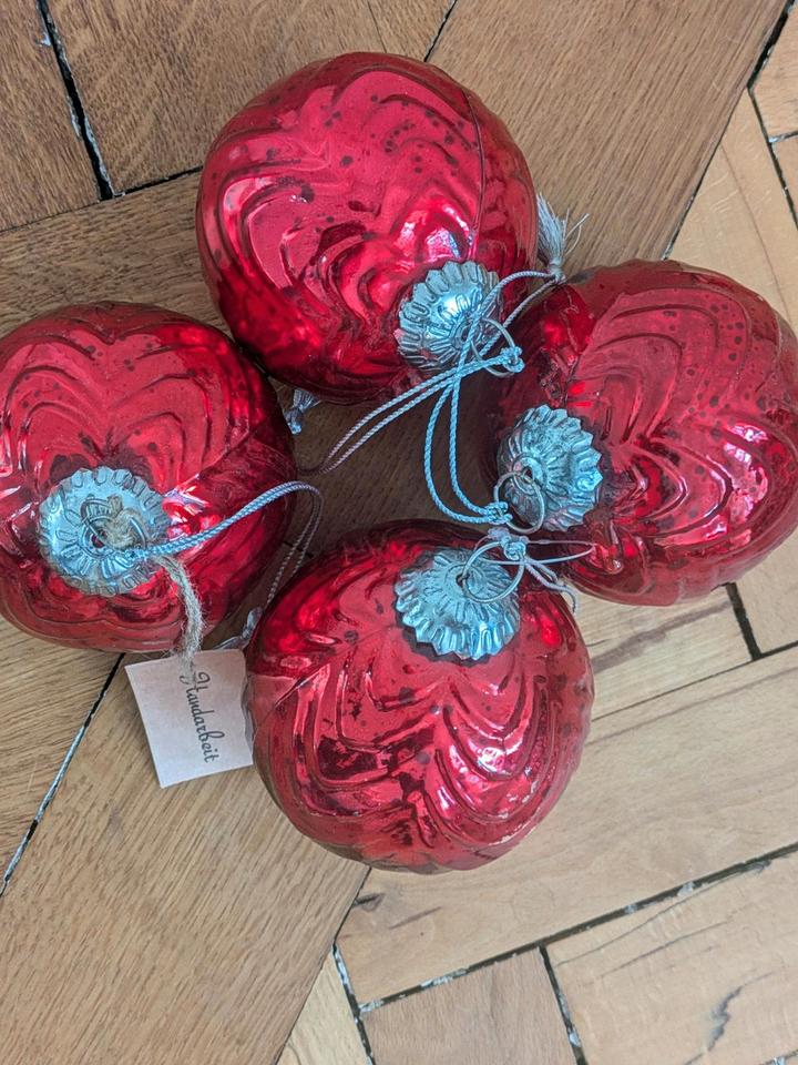 Set 5 Kugeln Christbaum im Stil Loberon Vintage rot XXL 10 cm in Hannover
