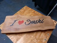 Deko Holz Brett "I love Sushi" Neu Servierplatte Servierbrett Thüringen - Bleicherode Vorschau