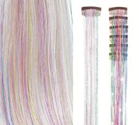 NEU Regenbogen 6x Set Clip in Hair Tinsel Haarsträhnen Einklipsen Hessen - Gernsheim  Vorschau
