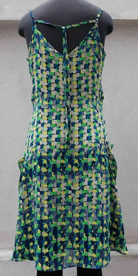 KLEID KURZARM Gr. 38 NEXT GRÜN GELB BLAU GEOMETRISCH RETROMUSTER in Mannheim