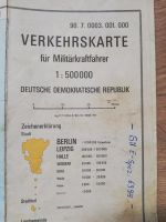 DDR Verkehrskarte für Militär Kraftfahrer, Autokarte, NVA Thüringen - Erfurt Vorschau